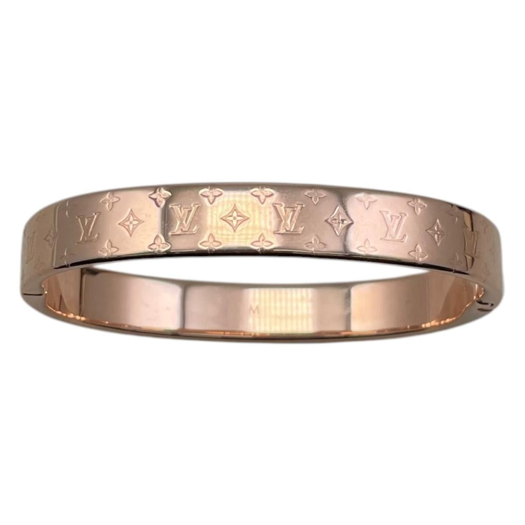 Louis Vuitton Bracelet Bangle Calf Nanogram M Monogram Rose Gold — view 2