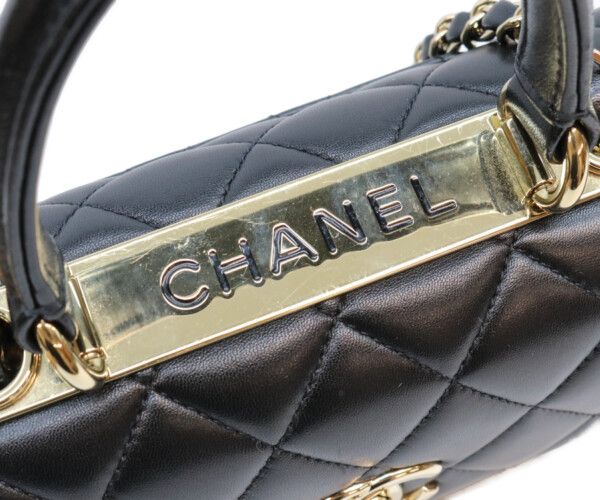 Chanel Black Lamb Gold Trendy CC Mini Top Handle Flap — view 8