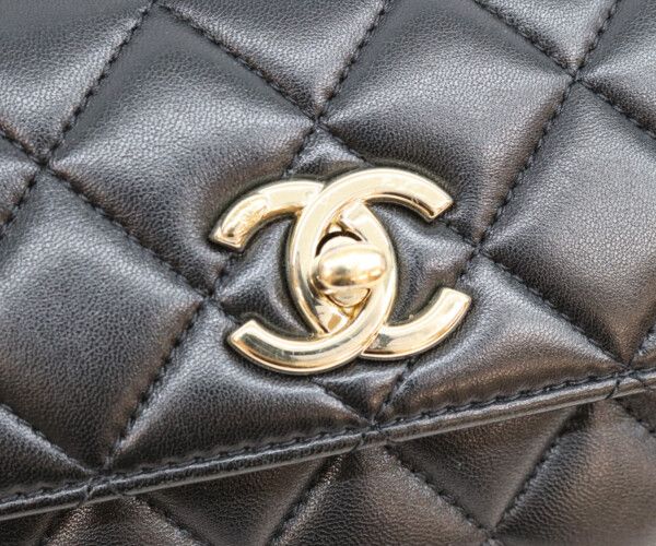 Chanel Black Lamb Gold Trendy CC Mini Top Handle Flap — view 7