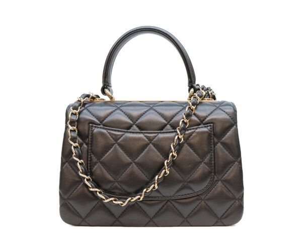 Chanel Black Lamb Gold Trendy CC Mini Top Handle Flap — view 3