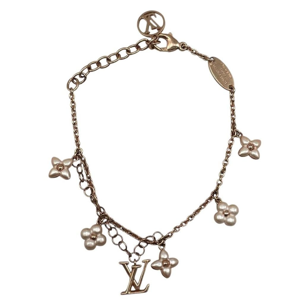 Louis Vuitton Bracelet LV Floragram Monogram Flower Pearl Rose Gold