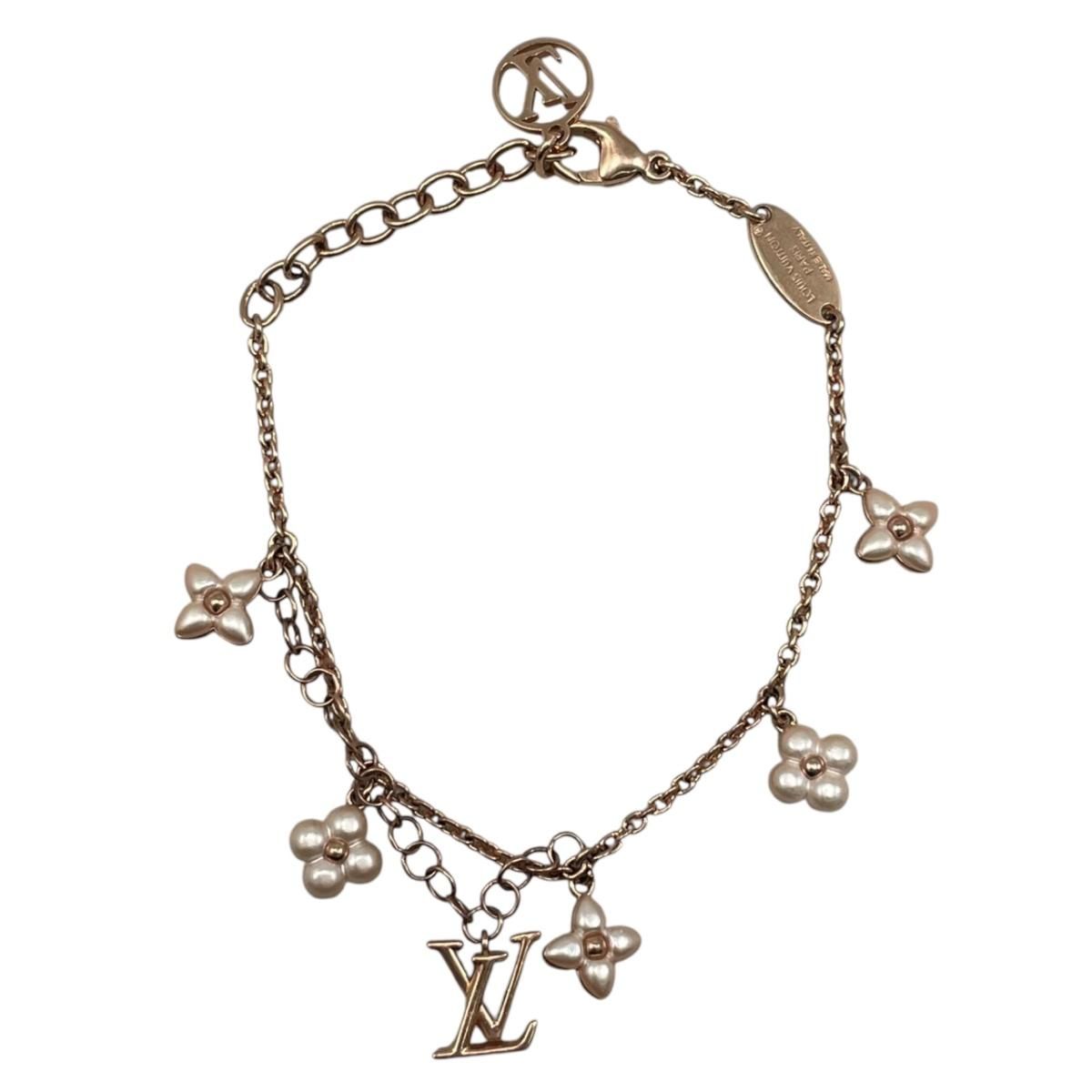 Louis Vuitton Bracelet LV Floragram Monogram Flower Pearl Rose Gold