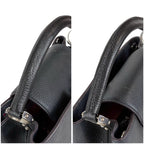 Louis Vuitton Capucines MM Handbag Top Handle Bag Black Noir Taurillon — view 7