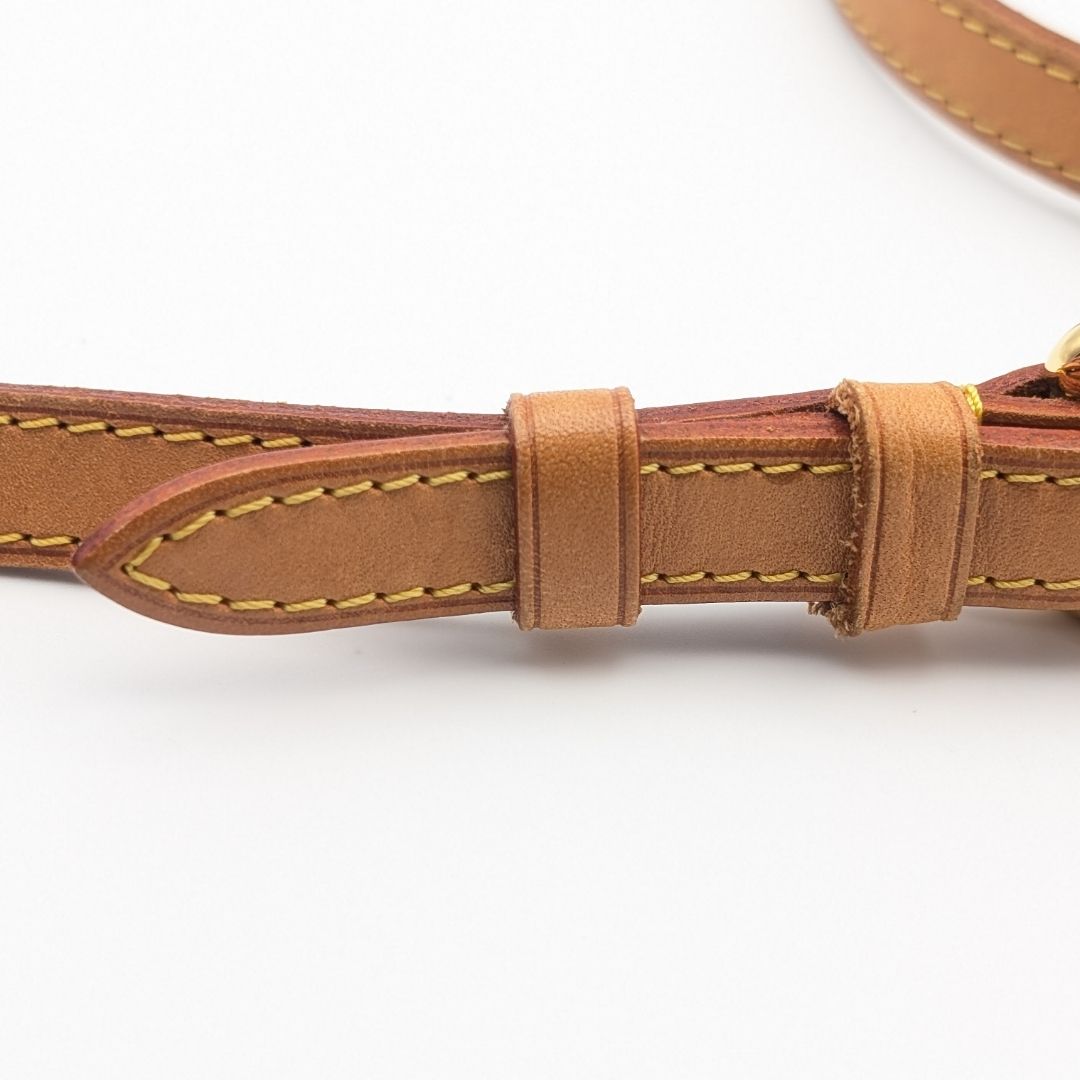 Louis Vuitton Shoulder Strap Leather Beige Adjustable Gold — view 3