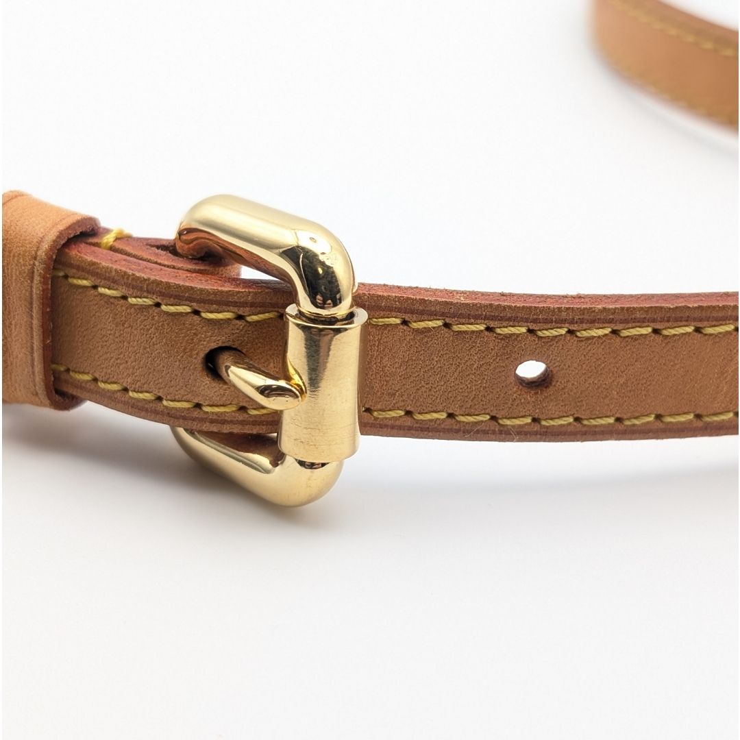 Louis Vuitton Shoulder Strap Leather Beige Adjustable Gold — view 2