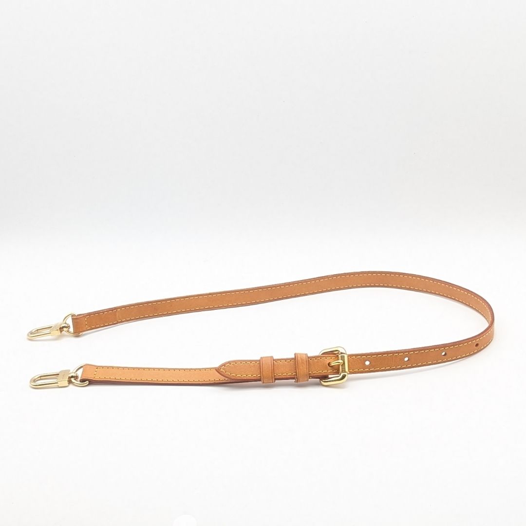 Louis Vuitton Shoulder Strap Leather Beige Adjustable Gold — view 7