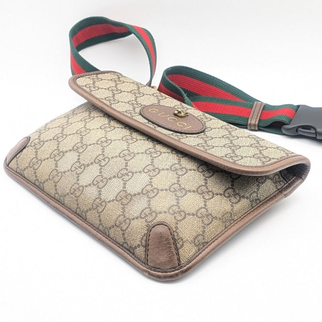 Gucci GG Supreme Neo Vintage Tiger Head Belt Bag Waist Pouch Brown — view 3
