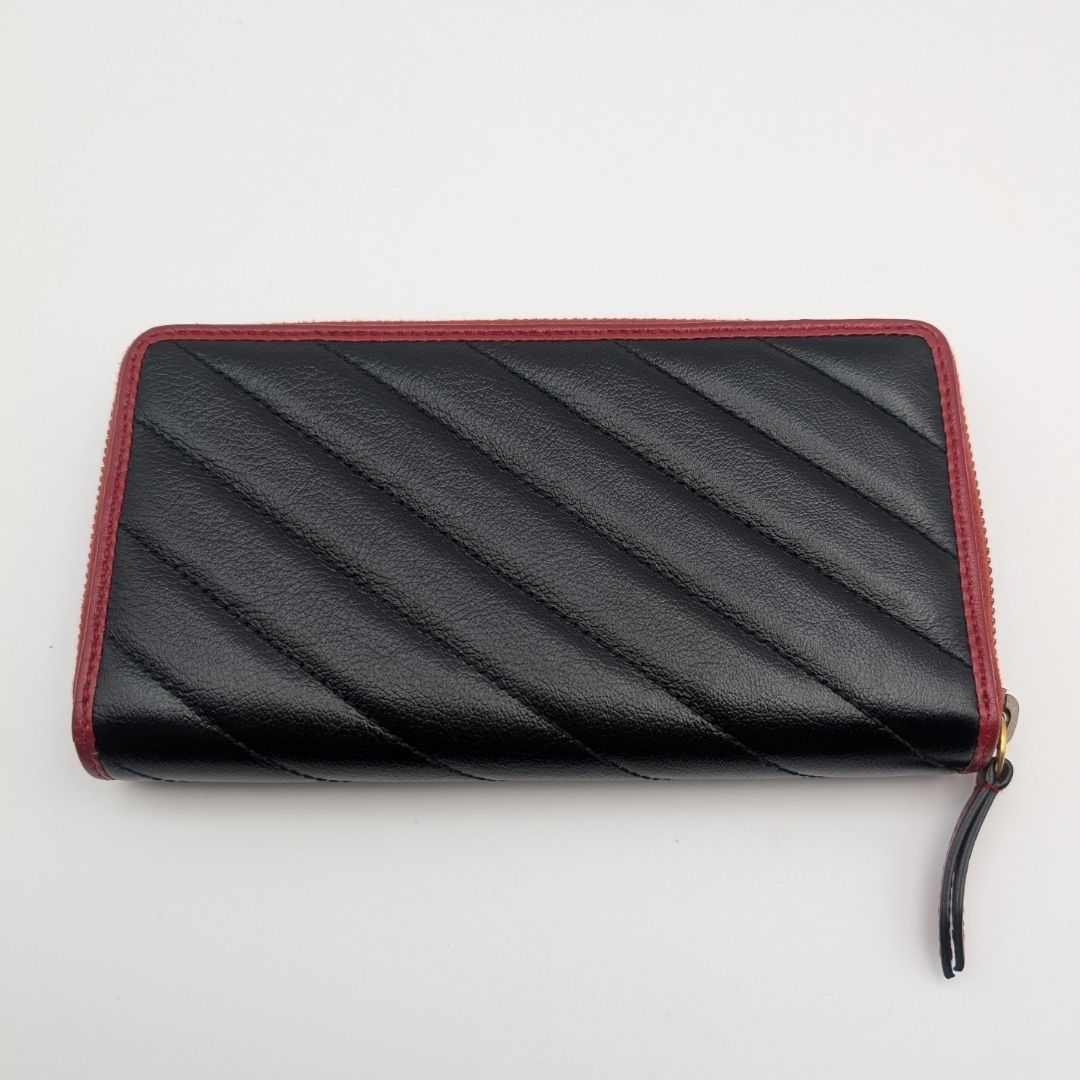 Gucci GG Marmont Double Black Red Bicolor Zip Around Wallet — view 2