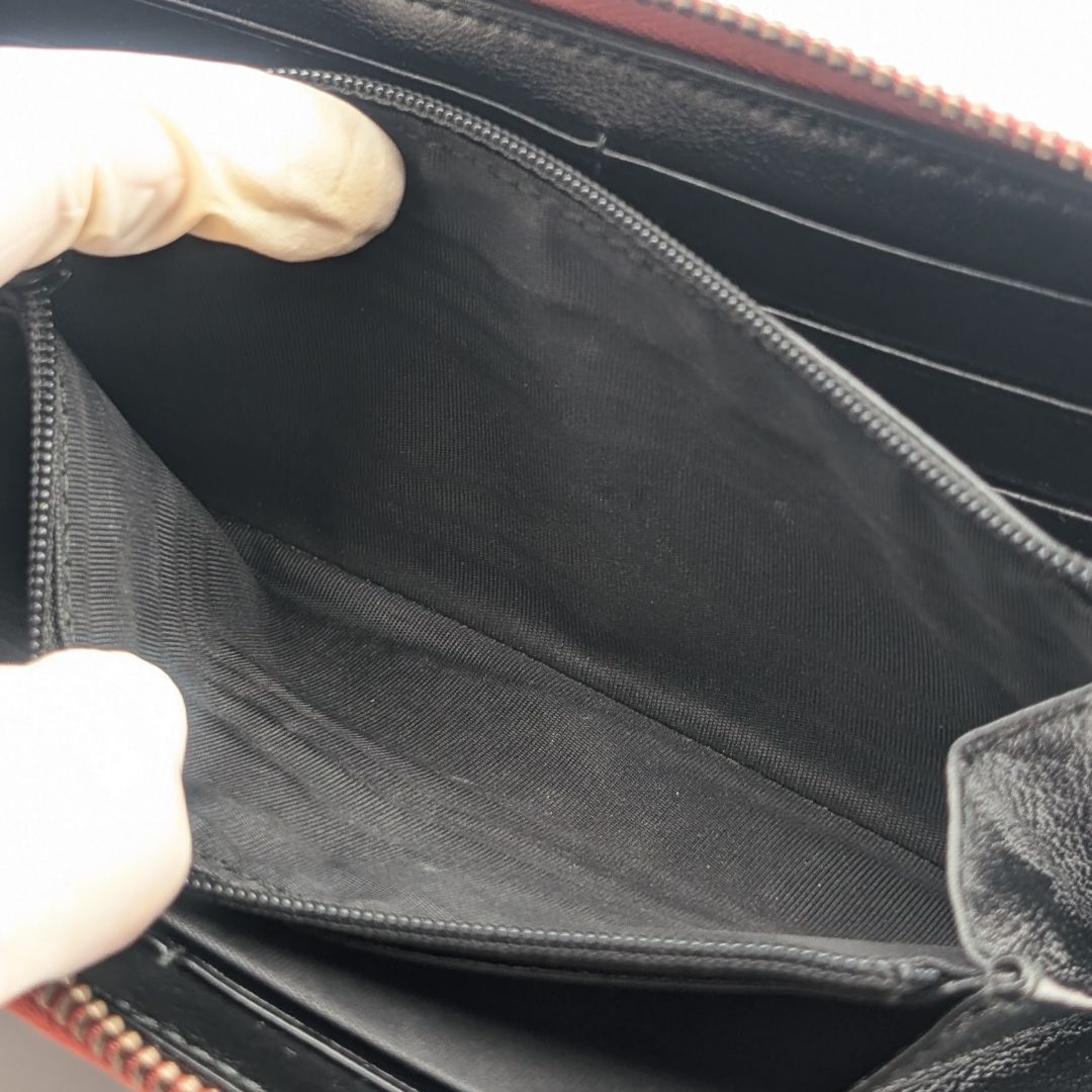Gucci GG Marmont Double Black Red Bicolor Zip Around Wallet — view 9