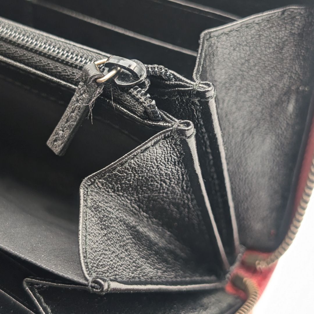 Gucci GG Marmont Double Black Red Bicolor Zip Around Wallet — view 8