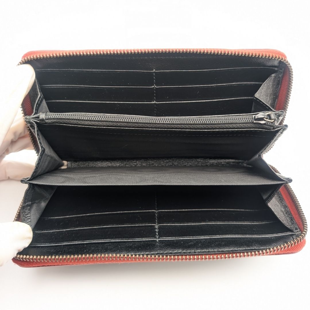 Gucci GG Marmont Double Black Red Bicolor Zip Around Wallet — view 7