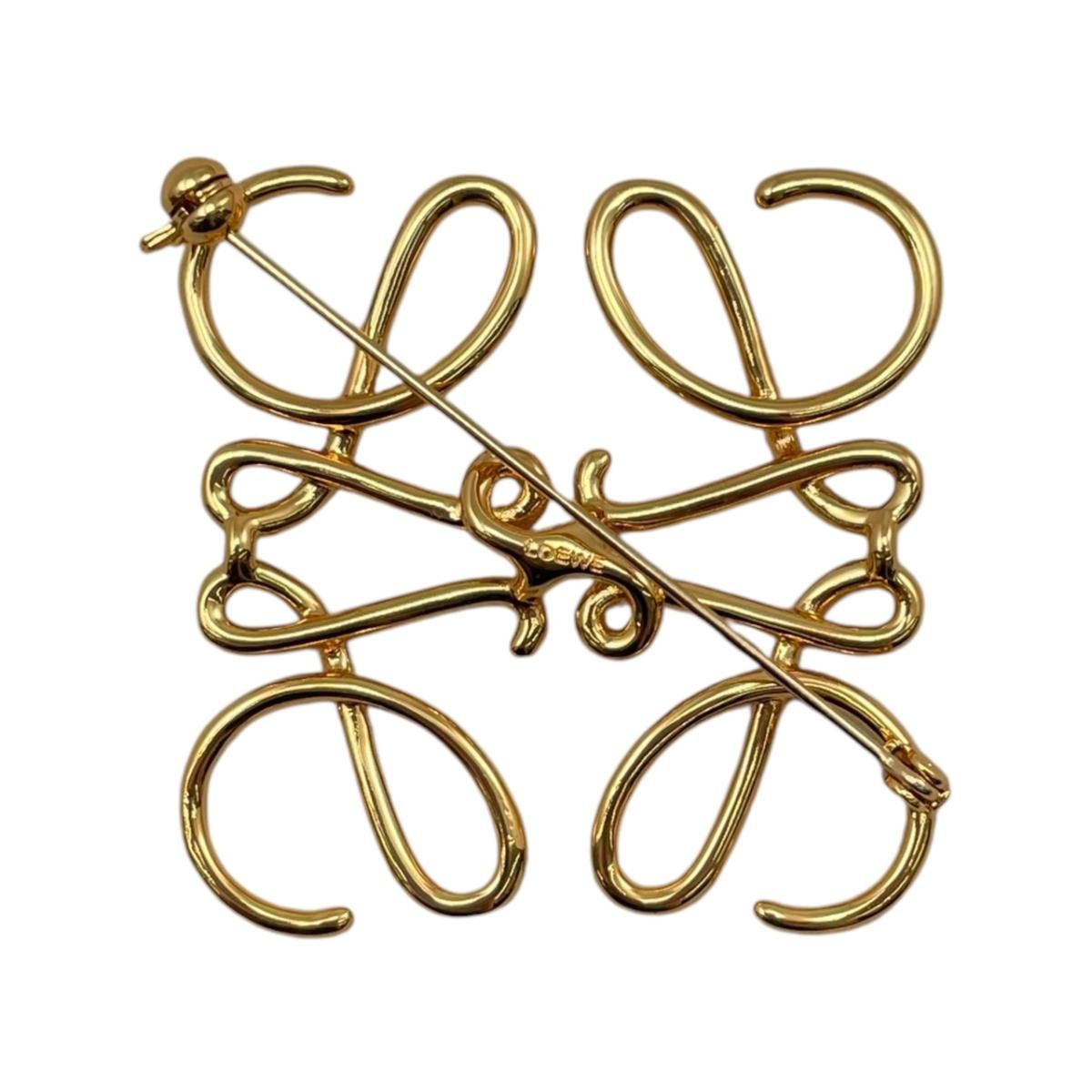 Loewe Brooch Anagram 111.25.020 Metal Logo Gold — view 2