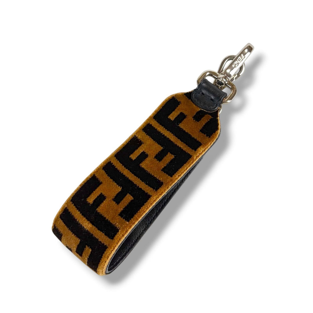 Fendi Strap You Mini Zucca Pattern Black Brown Velour Leather — view 4