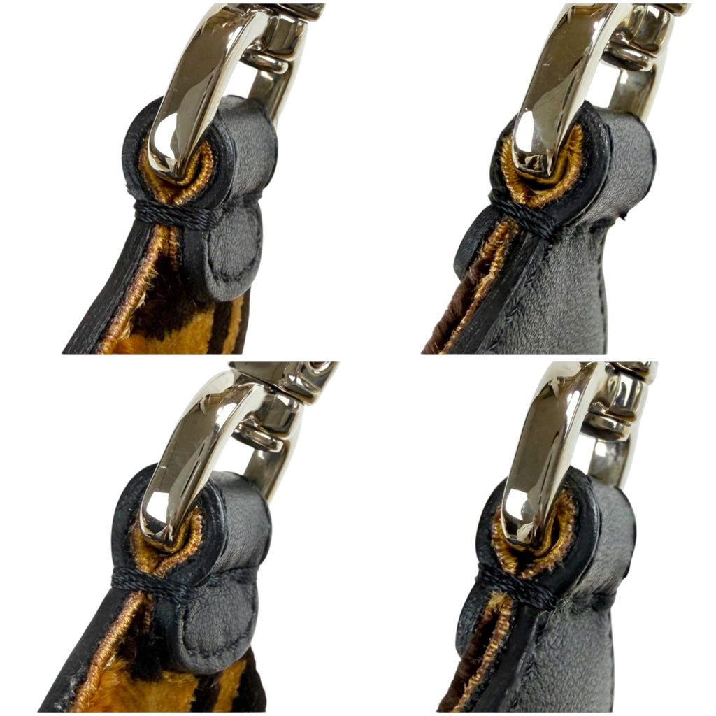 Fendi Strap You Mini Zucca Pattern Black Brown Velour Leather — view 7