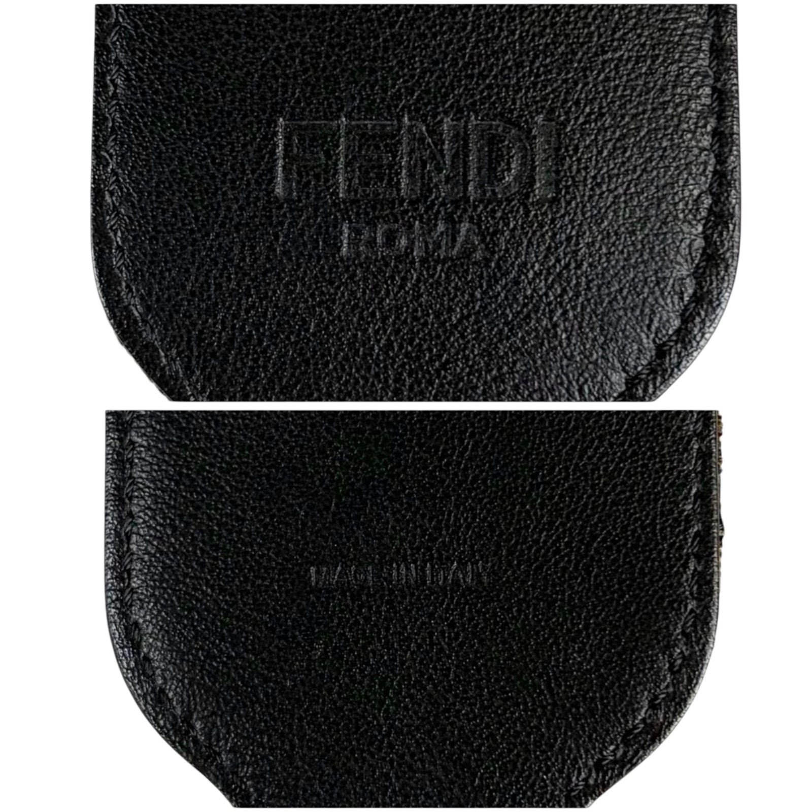 Fendi Strap You Mini Zucca Pattern Black Brown Velour Leather — view 9