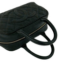 Chanel Quilted CC Logo Caviar Leather Mini Boston Bag Black — view 4