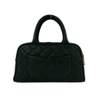 Chanel Quilted CC Logo Caviar Leather Mini Boston Bag Black — view 3