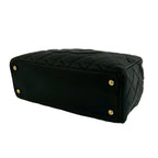Chanel Quilted CC Logo Caviar Leather Mini Boston Bag Black — view 8