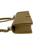 Chanel Boy Lambskin Leather Chain Shoulder Bag Brown — view 5