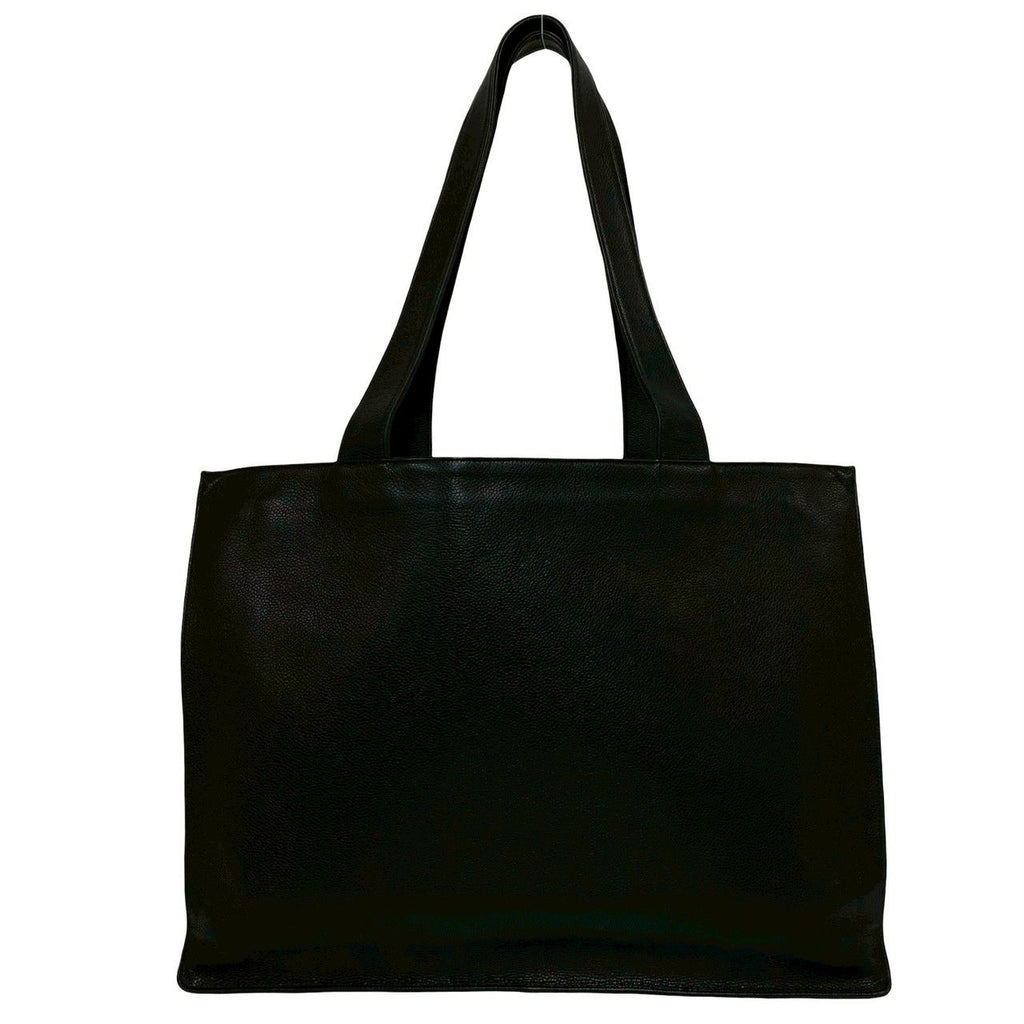 Chanel Card Seal Included CC Logo Caviar Leather Tote Shoulder Bag Black — view 3