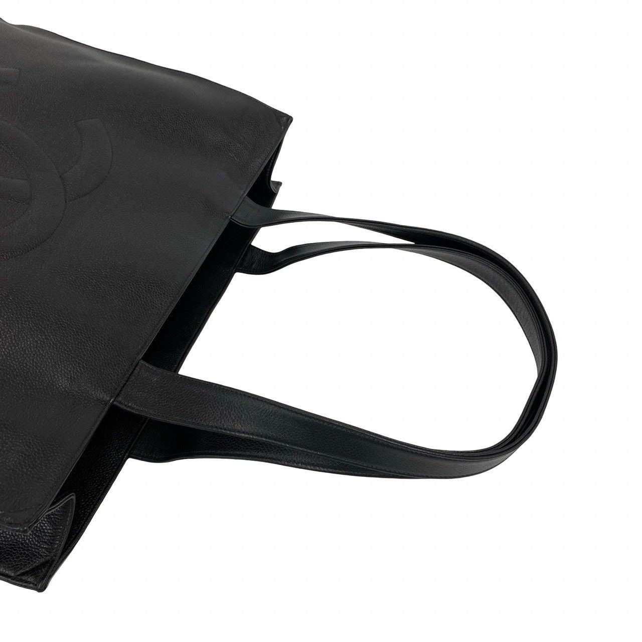 Chanel Card Seal Included CC Logo Caviar Leather Tote Shoulder Bag Black — view 4