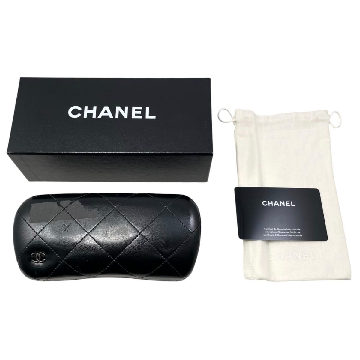 Chanel Sunglasses Quilted CC Logo Leather Brown Silver Eyewear — view 8