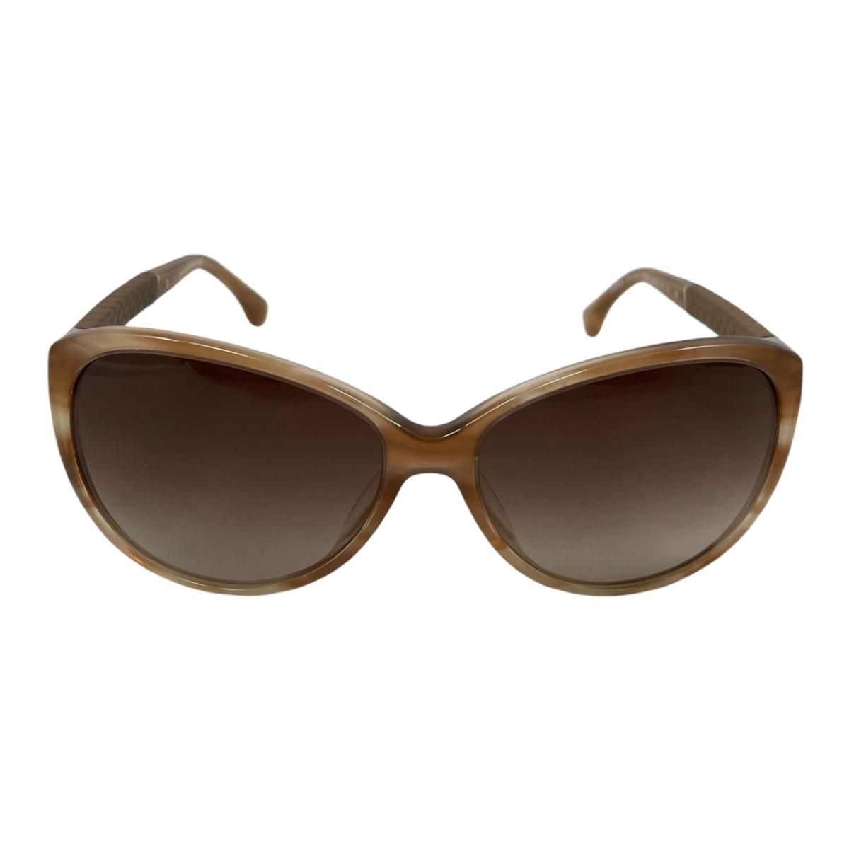 Chanel Sunglasses Quilted CC Logo Leather Brown Silver Eyewear — view 3