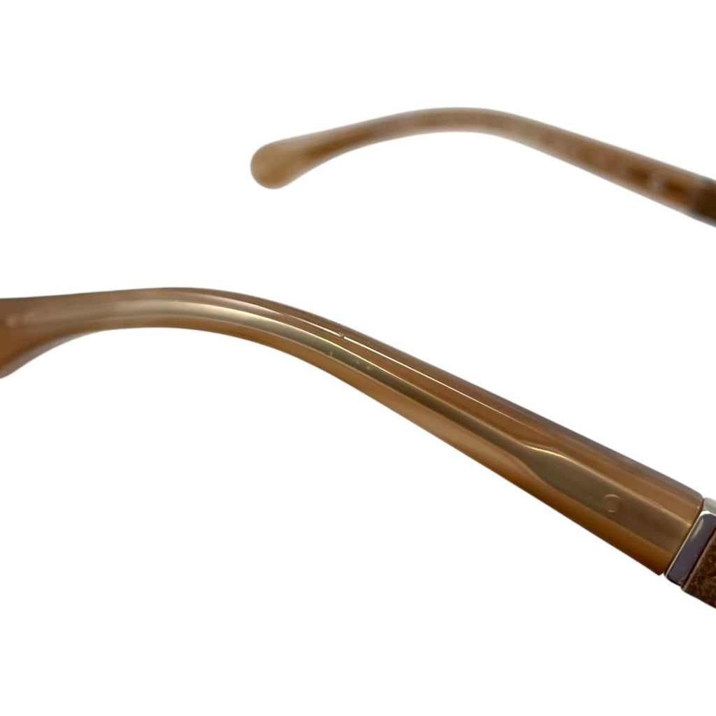 Chanel Sunglasses Quilted CC Logo Leather Brown Silver Eyewear — view 6