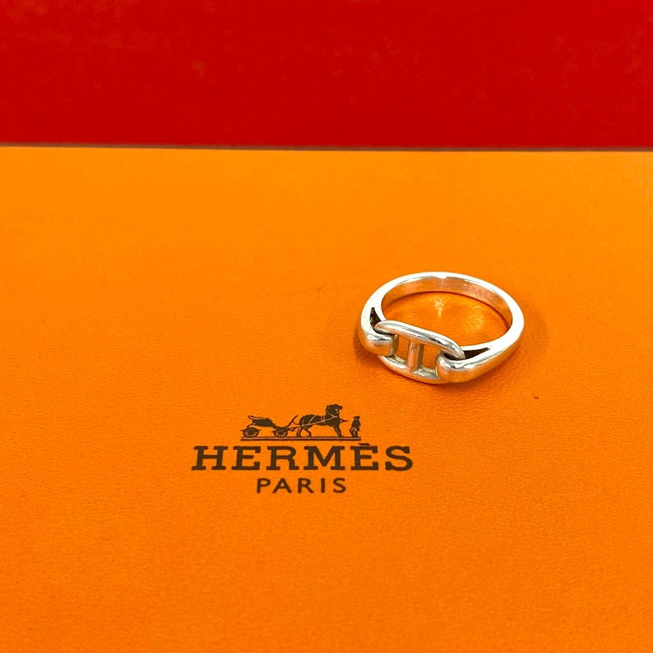 Hermes Chaine D'ancre Ring 925 Sterling Silver