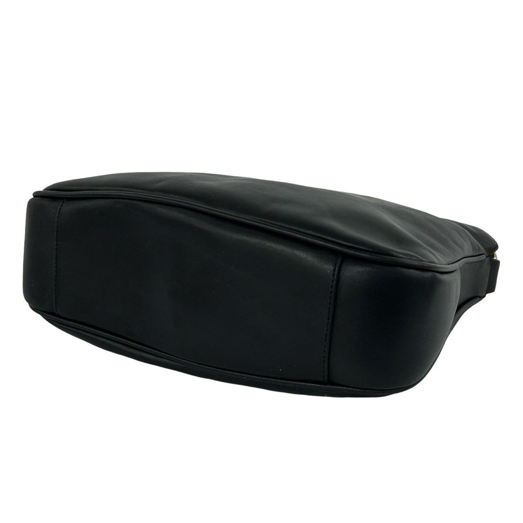 Gucci Vintage Bamb Leather 2-Way Tote Shoulder Bag Black — view 8