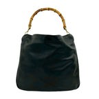 Gucci Vintage Bamb Leather 2-Way Shoulder Bag Black — view 3
