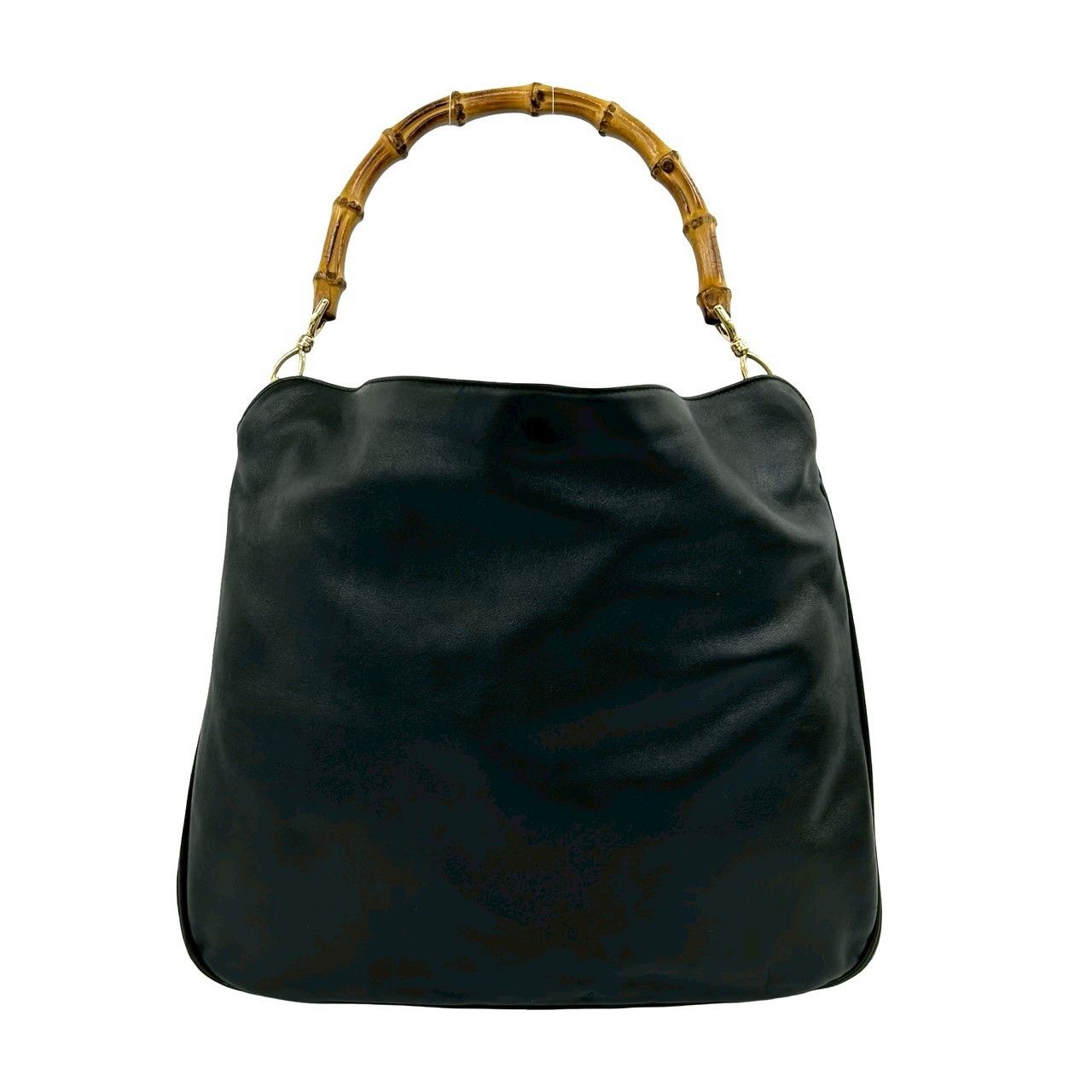 Gucci Vintage Bamb Leather 2-Way Shoulder Bag Black — view 3
