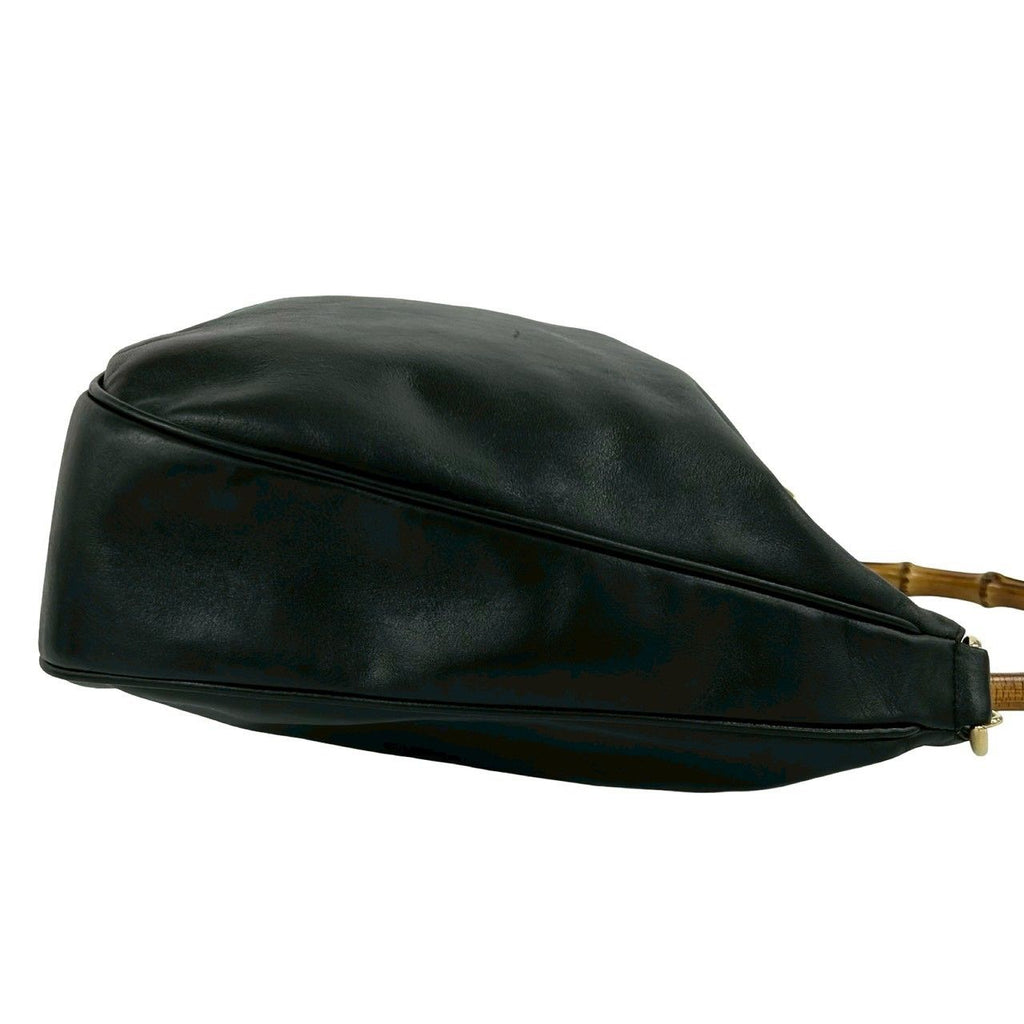 Gucci Vintage Bamb Leather 2-Way Shoulder Bag Black — view 6