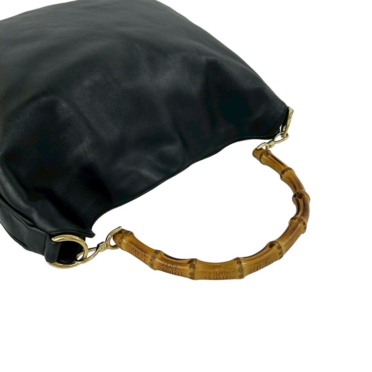 Gucci Vintage Bamb Leather 2-Way Shoulder Bag Black — view 4