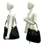 Gucci Vintage Bamb Leather 2-Way Shoulder Bag Black — view 2