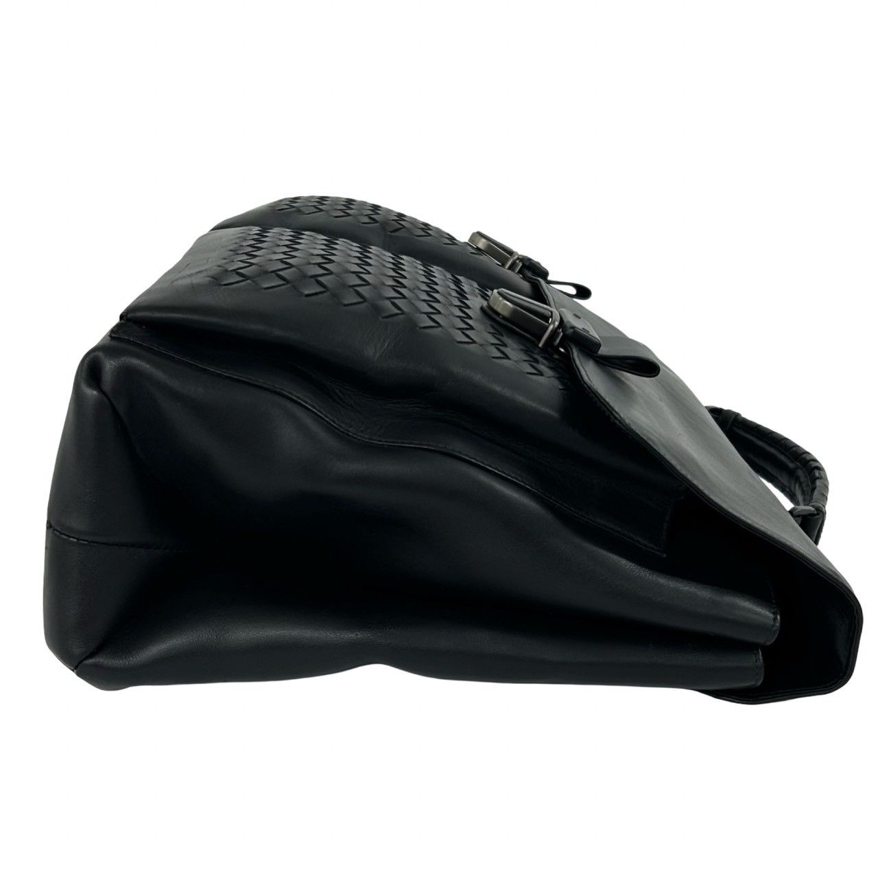 Bottega Veneta Intrecciato Leather Business Bag Document Bag Black — view 6