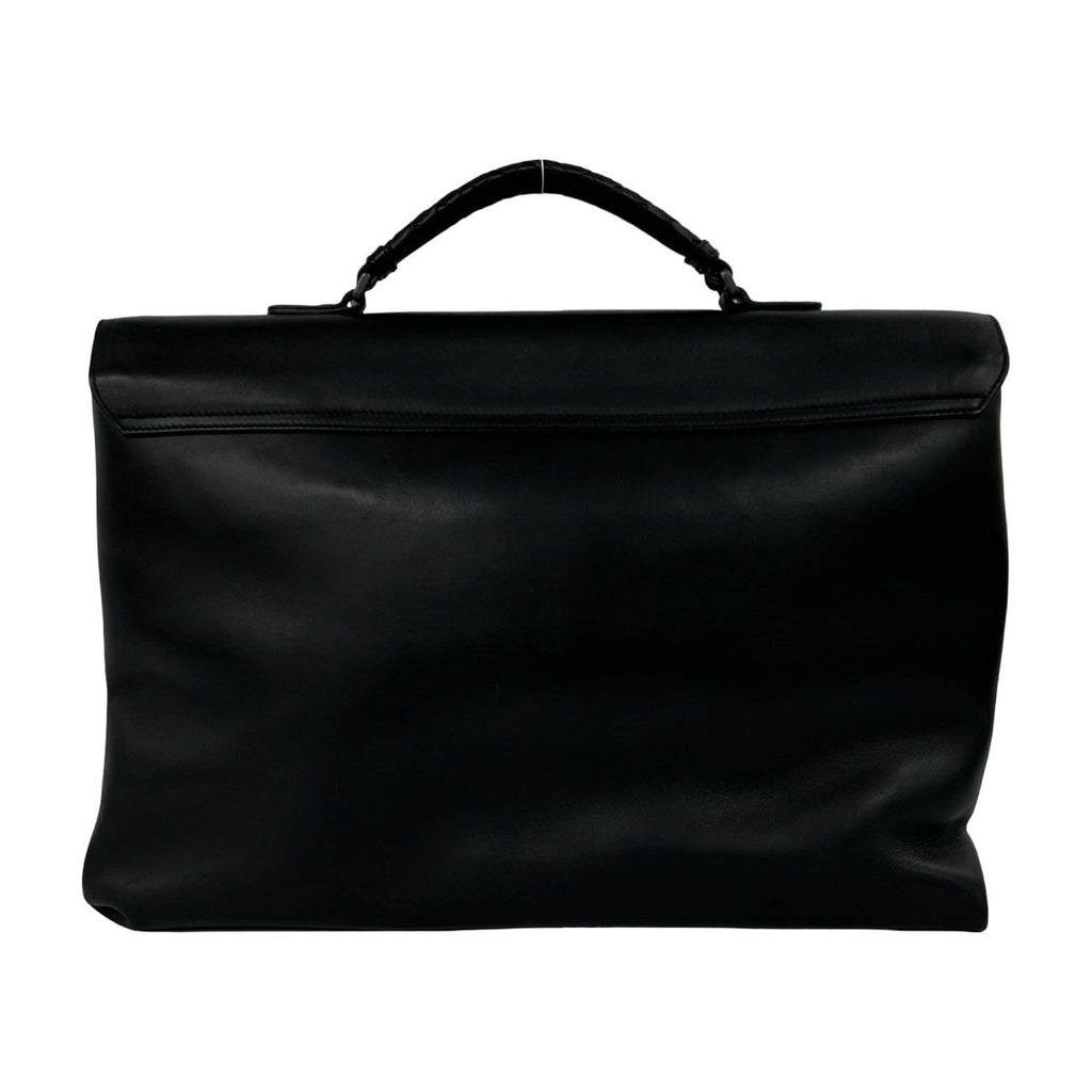 Bottega Veneta Intrecciato Leather Business Bag Document Bag Black — view 3