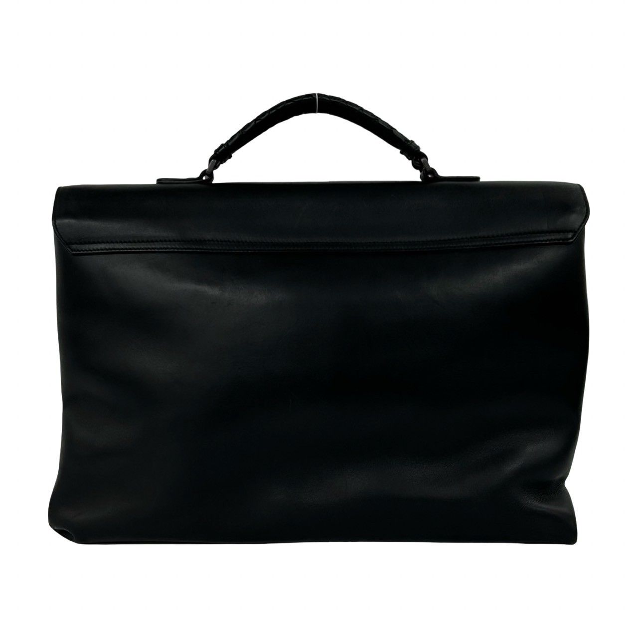 Bottega Veneta Intrecciato Leather Business Bag Document Bag Black — view 3