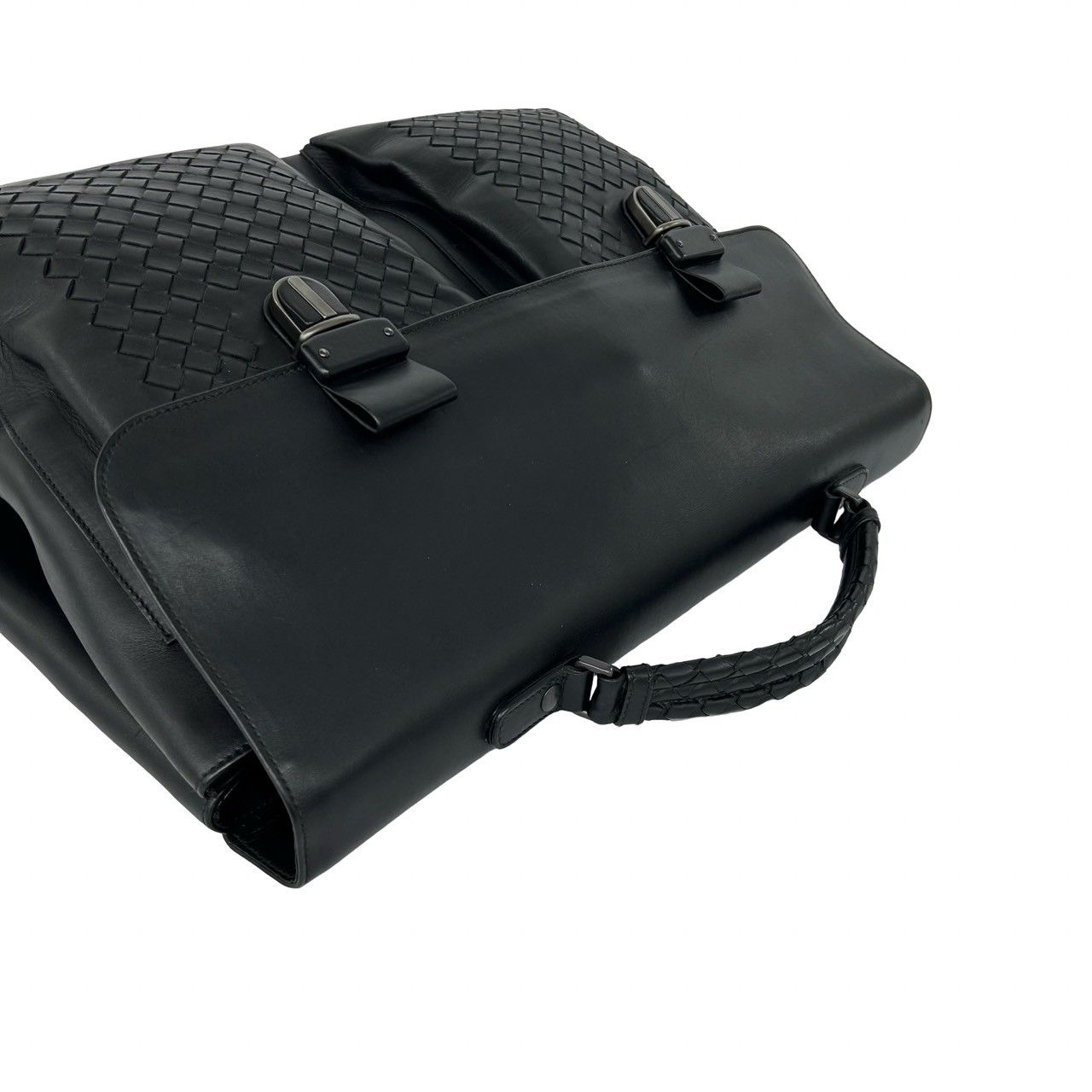 Bottega Veneta Intrecciato Leather Business Bag Document Bag Black — view 4