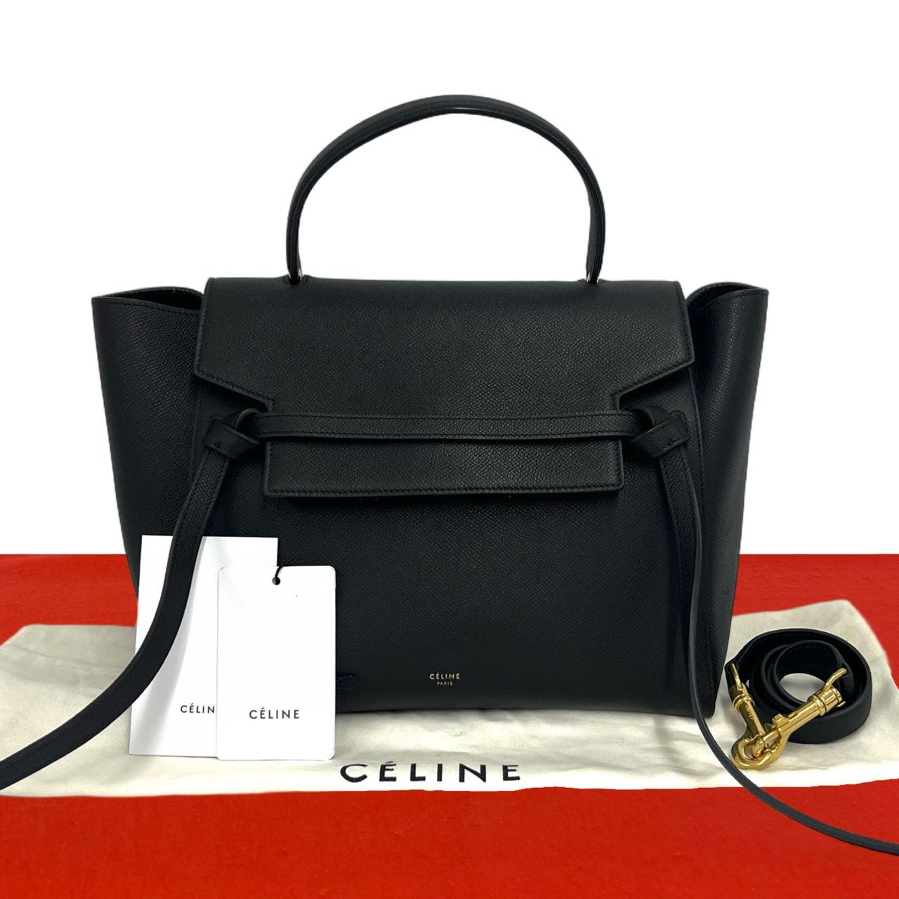Celine Belt Bag Mini Leather 2-Way Black