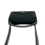 Chanel And Boy CC Logo Caviar Leather Shoulder Bag Black — view 4