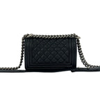 Chanel And Boy CC Logo Caviar Leather Shoulder Bag Black — view 3