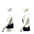 Prada Nylon Leather 2-Way Shoulder Bag Crossbody Pochette Black