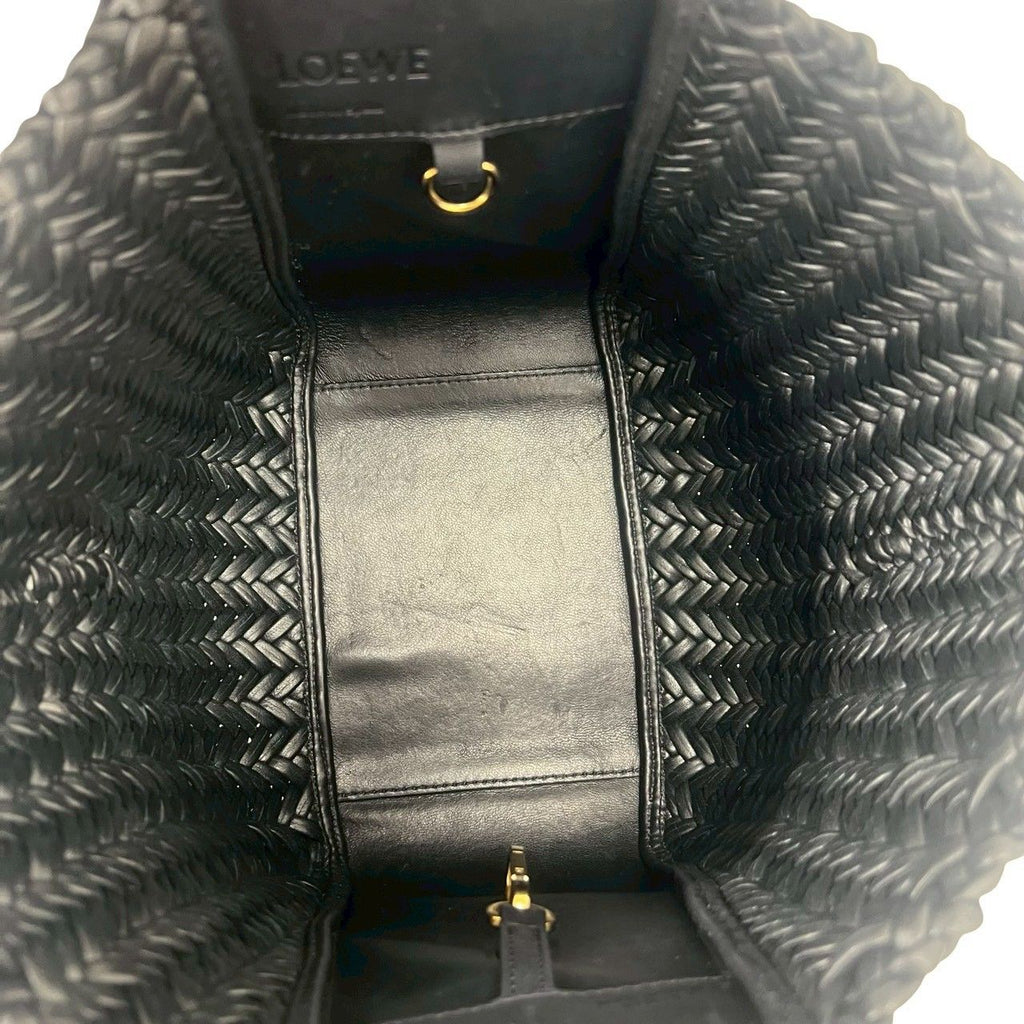 Loewe Hammock Compact Anagram Logo Leather 2-Way Shoulder Bag Navy — view 9