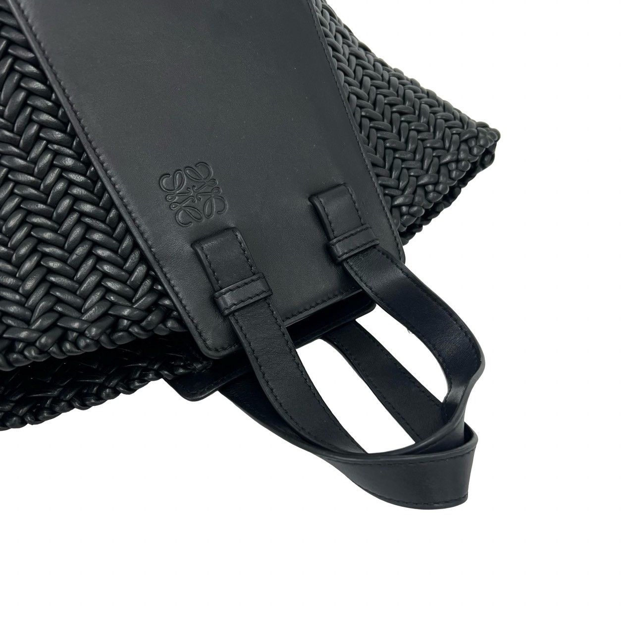 Loewe Hammock Compact Anagram Logo Leather 2-Way Shoulder Bag Navy — view 4