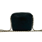 Chanel Vintage Quilted CC Logo Caviar Leather Shoulder Bag Black — view 3