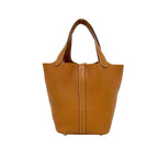 Hermes Picotin Lock PM Taurillon Clemence Leather Handbag Gold — view 3