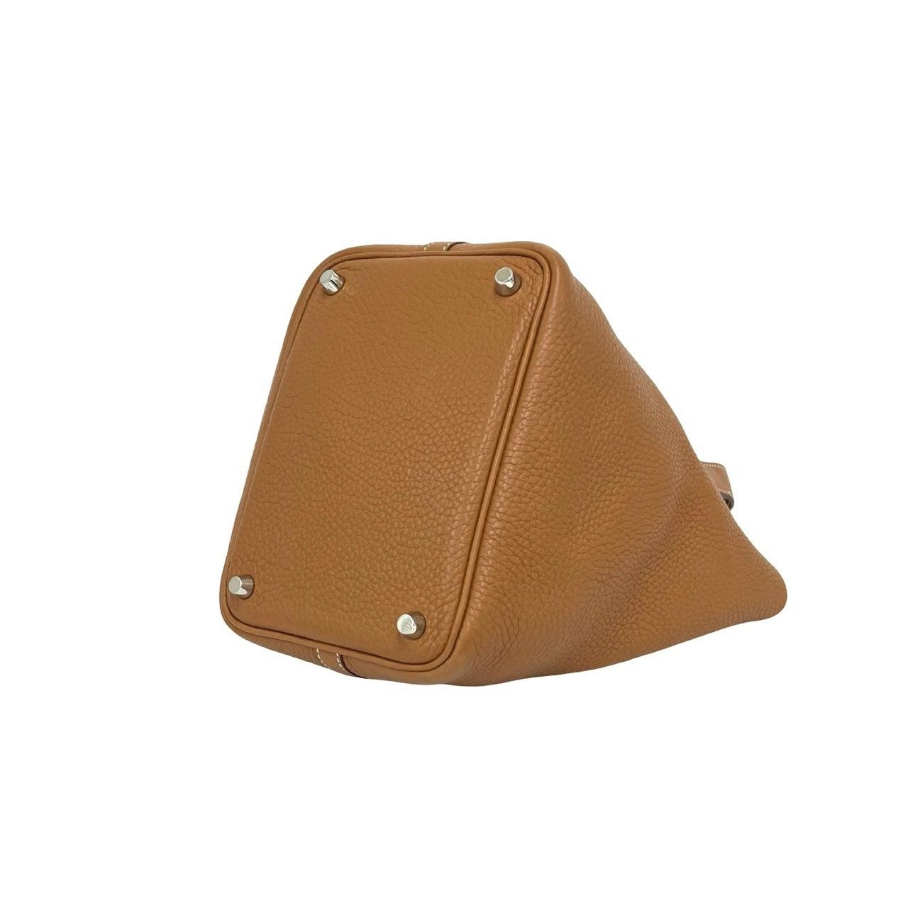 Hermes Picotin Lock PM Taurillon Clemence Leather Handbag Gold — view 8