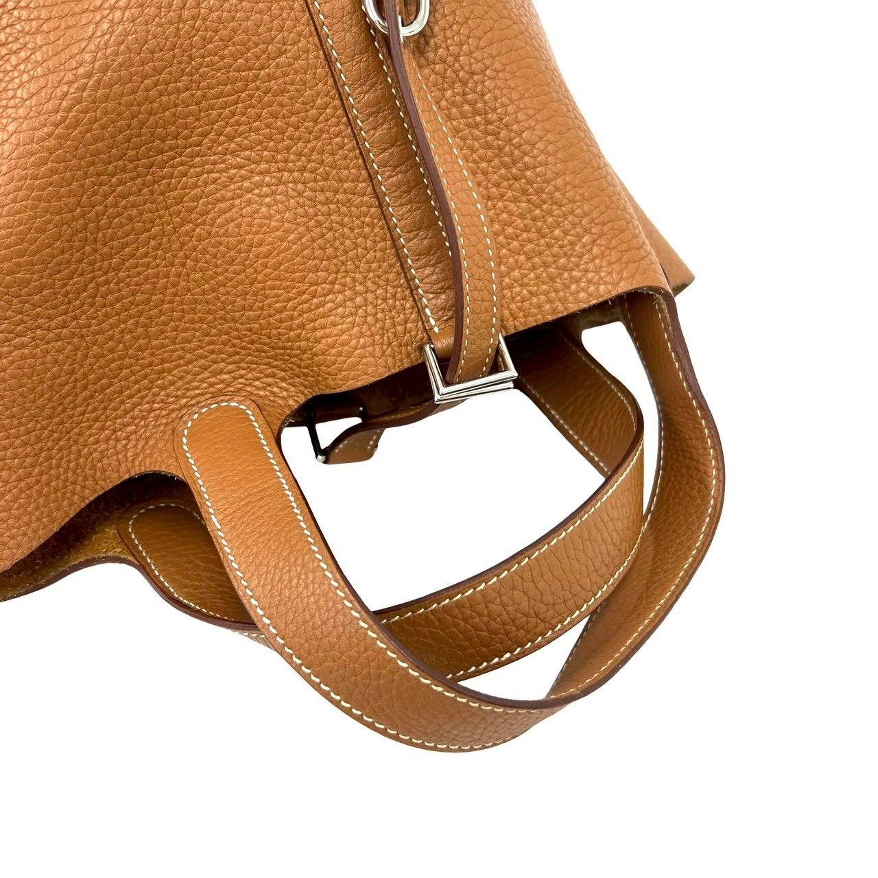 Hermes Picotin Lock PM Taurillon Clemence Leather Handbag Gold — view 4