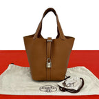 Hermes Picotin Lock PM Taurillon Clemence Leather Handbag Gold